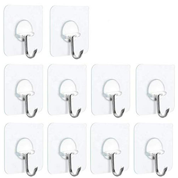 Waterproof and Oil-Proof Wall Hooks Kitchens and Homes for bathrooms 8 Large Wall Hooks Weighing 22 pounds Transparent Coat Hooks and Towel Hooks Maximum